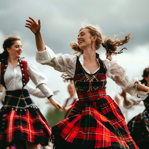 An invigorating traditional scottish highland dance tune that captures the essence of a lively celebration with driving rhythms and vibrant melodies. The energetic beat and folk instrumentation will transport you to the heart of scotland's festive spirit.