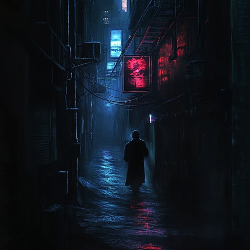 A haunting chillwave composition using synths to produce eerie and ethereal soundscapes, reminiscent of shadows creeping around neon city lights.