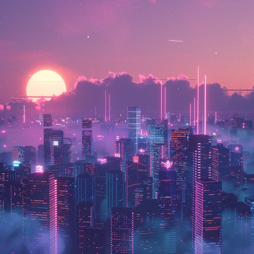 Embark on an exhilarating journey through neon lit cityscapes with pulsating synth leads and driving basslines. This track captures the essence of 1980s retro futurism, blending modern production techniques with vintage analog synth sounds to create an immersive synthwave experience. Picture yourself cruising through a bustling metropolis, where past and future collide in a vibrant sonic landscape.