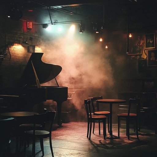 A smooth blend of vintage swing rhythms and sultry melodies captures the evocative charm of a night time jazz club. The smoky trumpet leads with seductive tones, complemented by lush piano chords and softly brushed drums.