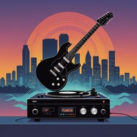 intense guitar with urban hip hop rhythms.