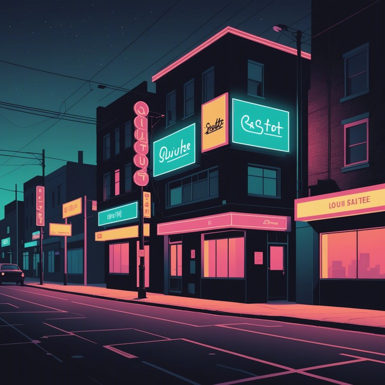 An alternative approach focusing on softer, more reflective electronic sounds that echo the quiet moments of urban life at night under the glowing neon lights.