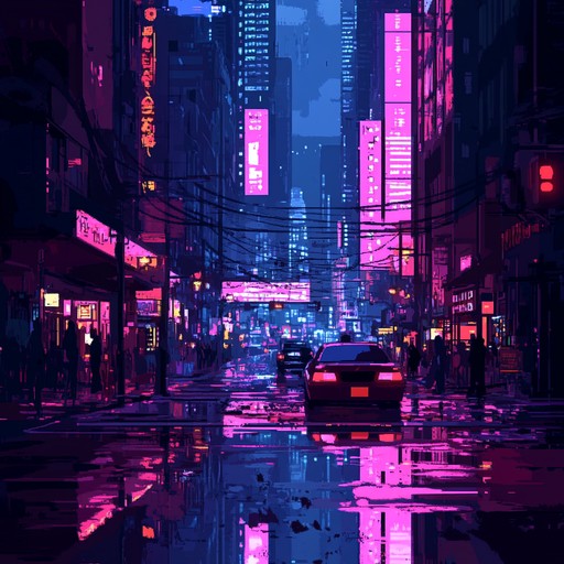 Dive into the heart of a bustling, neon lit metropolis with driving beats and pulsating rhythms capturing the raw energy of city life. Fast paced synths and infectious grooves create an exhilarating atmosphere that propels you forward.