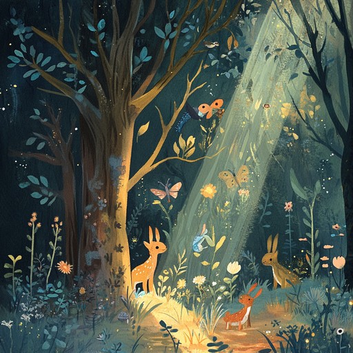 A symphonic piece that captures the whimsy and charm of an enchanted forest. Playful violin melodies dance with lively rhythms, bringing the adventures of mystical woodland creatures to life in a magical tableau.