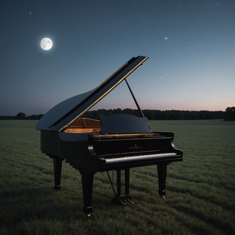 A touching piano waltz that delves deeply into the themes of solitude and introspection, enhanced by the subtle interplay of light and shadow, mirroring the solitude of nightfall.