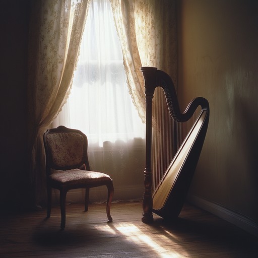 This alternative version emphasizes the quiet moments of solitude and the emotional weight they carry, rendered vividly through the harp's resonant tones, crafting a soundscape that is as contemplative as it is emotive.