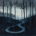 guitar riffs in twilight woodland scenery