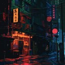 powerful synths driving dark, electric retro landscapes