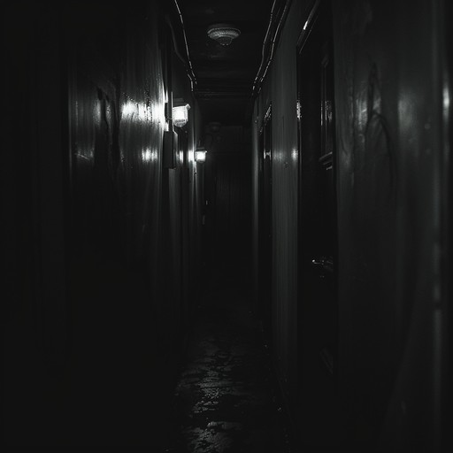 A deeply unsettling dark instrumental piece, shadowed corridors whispers submerges the listener in a world of ominous tension and palpable anxiety. The piece uses haunting piano melodies and dissonant background textures to create an atmosphere of constant unease, mimicking the claustrophobic feeling of navigating through shadowy, narrow corridors where whispers echo around every corner. This track conjures images of eerie, abandoned places and the foreboding sense of being watched, making it ideal for horror or psychological thriller soundtracks.