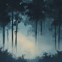 enchanting melodies echo through a silent, misty forest night.