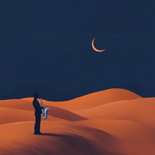 An entrancing fusion of smooth saxophone melodies and hypnotic house beats, creating a serene nighttime atmosphere, perfect for a quiet desert night under the moon. Ethereal synths elevate the calm, captivating vibe.