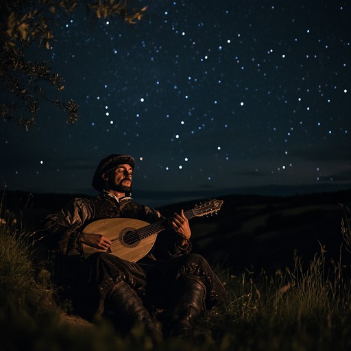 An inspiring instrumental piece blending the melodies of a troubadour's lute with modern ambient textures, evoking a journey through time under a canopy of stars