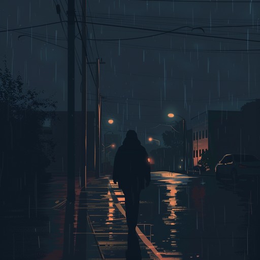 A slow, haunting melody played on a solo piano, accompanied by the gentle patter of rain in the background. The piece evokes a sense of isolation and introspection, as if one is alone in a dimly lit room, watching the rain fall outside their window. The piano's sorrowful notes seem to echo the listener's inner emotions, creating a deeply moving and introspective atmosphere.