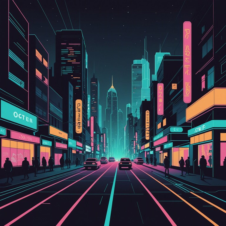 This track embodies the energetic essence of a sprawling cyberpunk cityscape, where sharp synth leads meet dense, moody basslines to depict a world of high tech and low life. The synergy of electronic melodies and gritty textures evokes a vivid urban futurism.