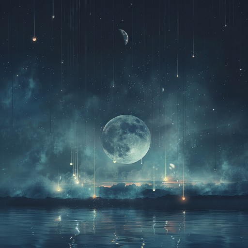 A tranquil and ethereal nursery rhyme that transports listeners to a mystical and serene moonlit dreamscape, combining soothing harp melodies with ambient textures to create a calming and otherworldly atmosphere