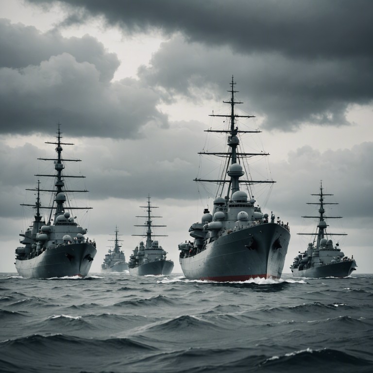 This composition is an homage to the courage and strategic might of the russian naval forces throughout history, expressed through a majestic orchestral suite that mirrors the powerful tides and tactical supremacy of russia's sea warriors.