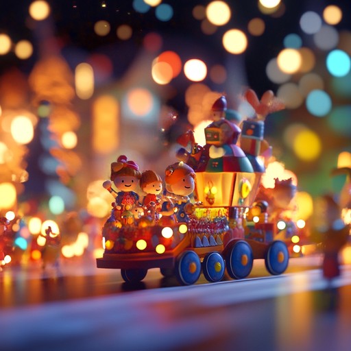 An energetic, jubilant track crafted for a festive children's toy march. Envision a parade of animated toys, lively rhythms, and cheerful laughter. Ideal for children's parties or events.