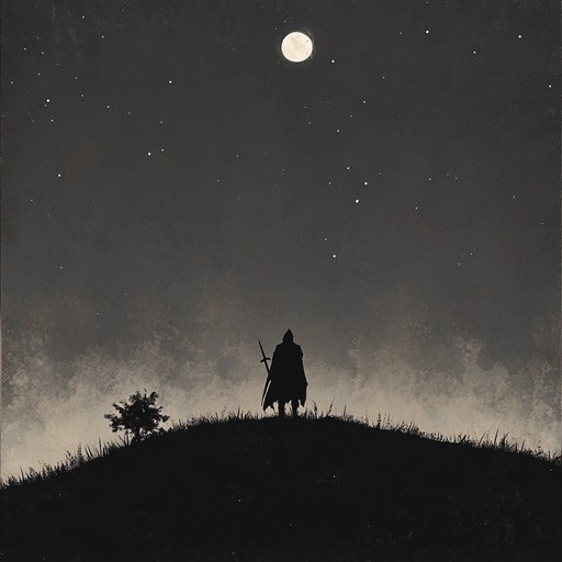 Evoking the somber mood of middle ages under a starless sky, this piece captures the essence of knights wandering through ancient lands, with haunting melodies that resonate with the mysteries of the past.