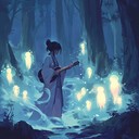 ethereal journey through a magical anime forest