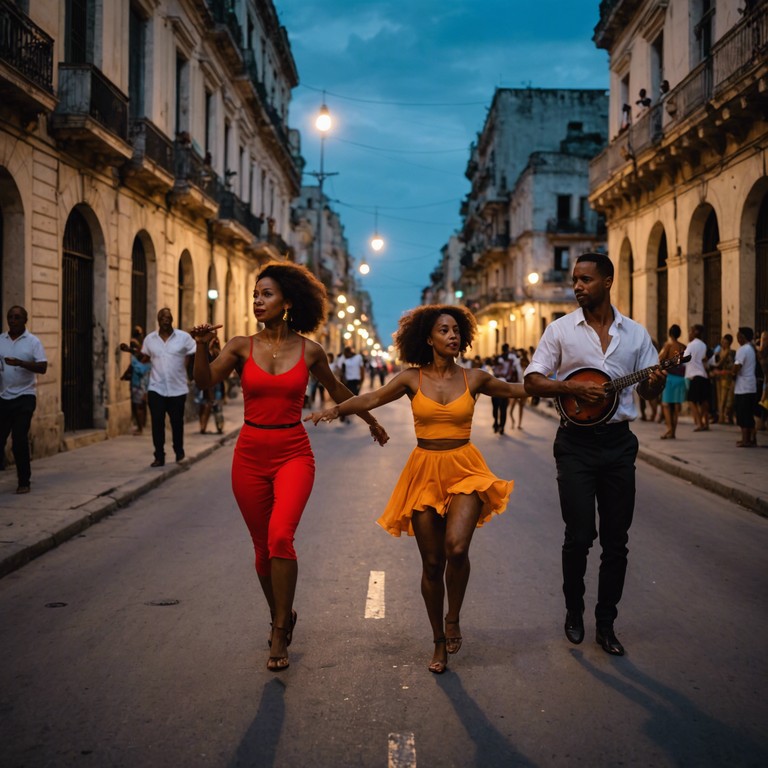 A sonic journey through the bustling streets of havana, mirroring the historical fusion of afro cuban jazz with the lively scenes of daily life, enriched by a profound musical passion.