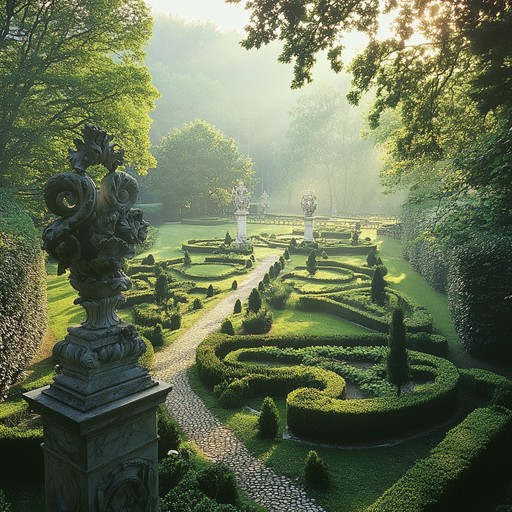 This track features soothing baroque strings weaving a serene melody, evoking the image of a beautifully manicured garden soaking in the gentle sunrays of an early morning. The composition delicately shifts between different soothing passages, creating a calming and reflective atmosphere.