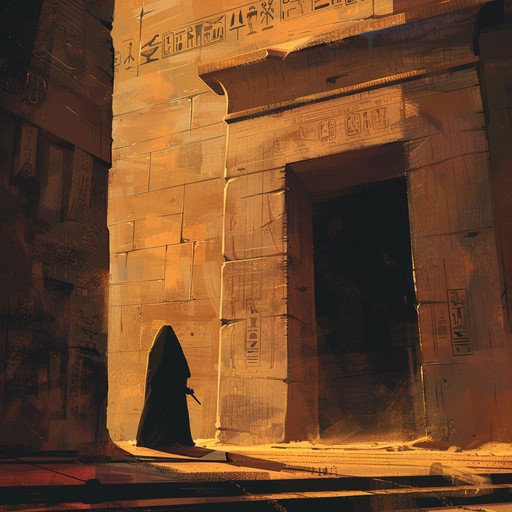 As you descend into the depths of a long-forgotten egyptian tomb, an ethereal soundscape envelops you. Haunting wind instruments, exotic percussion, and mysterious atmospheric elements blend together, creating a sense of wonder and unease. The music evokes images of hieroglyphs, ancient relics, and the secrets of a bygone civilization waiting to be uncovered.