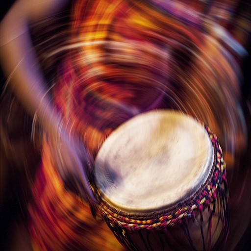 A riveting fusion of traditional tribal rhythms and rebellious modern energy, featuring intense djembe drumming and empowering chants that rally communal defiance and strength.