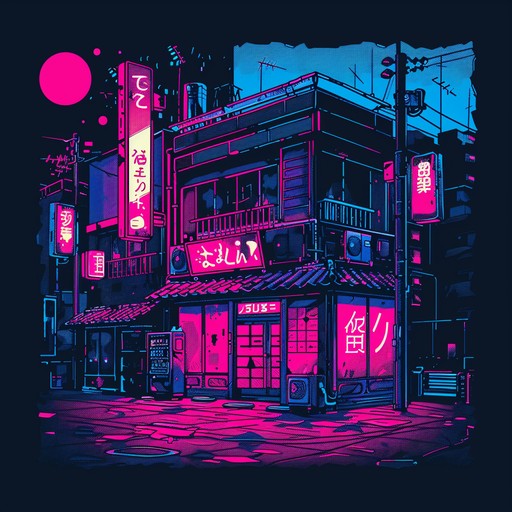 Imagine yourself wandering the rain-slicked streets of neo-tokyo at night, neon signs flickering overhead as you explore the seedy underbelly of this high-tech metropolis. Ominous synths, pulsing basslines, and glitchy electronic beats paint a vivid soundscape, immersing you in the gritty, dystopian atmosphere. Hints of japanese scales and instrumentation add an exotic touch, while the relentless rhythm drives you forward through the shadows.