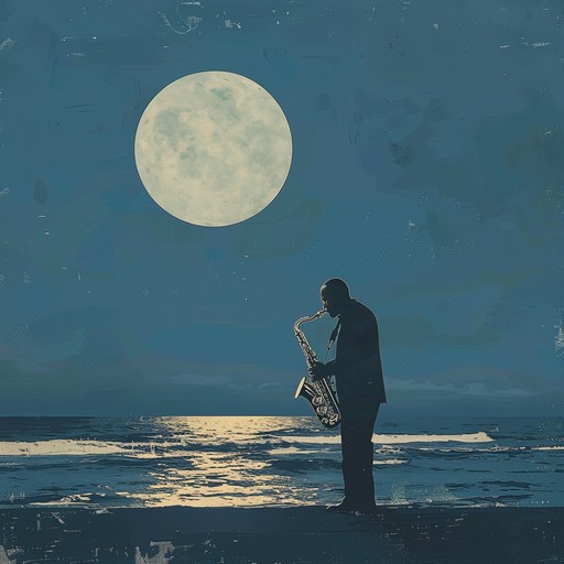 A soulful saxophone leads the melody, carried by gentle percussion and guitar chords. The layers of sound evoke a sense of longing and profound reflection, taking listeners on an emotional journey through a moonlit coastal night. The melancholic tones blend harmoniously, painting vivid pictures of love lost and bittersweet memories under starlit skies.