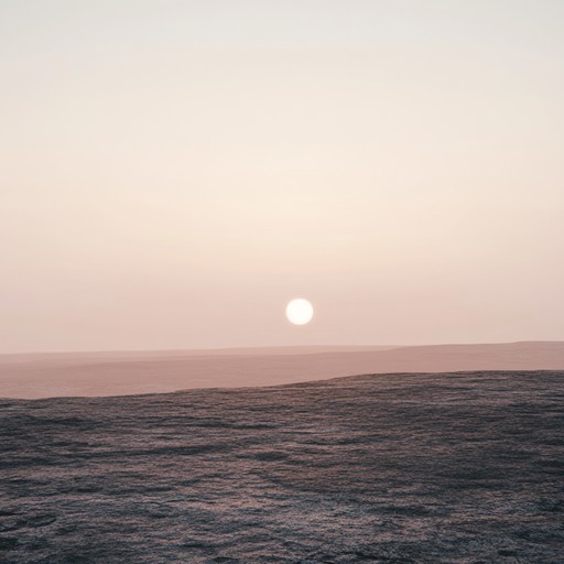 As the martian horizon glows with the first light, deeply calming music envelopes the listener in a serene soundscape, ideal for relaxation and mental exploration.