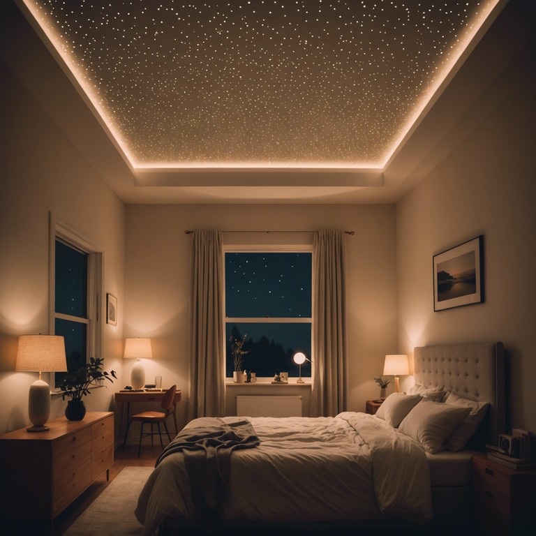 This lullaby evokes a tranquil journey through galaxies of serene stardust, designed to soothe the listener into a deep, restful sleep with its gentle, flowing notes and minimalistic style. The music uses soft tones to create a feel of floating through dreams, making it perfect for bedtime relaxation.