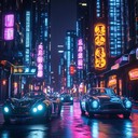 groovy synth beats capturing 80s urban nightlife atmosphere.