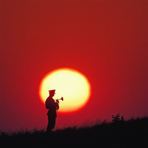 A moving instrumental intertwining gentle bugle calls with soft undertones, evoking the mixed emotions of hope and sorrow experienced by soldiers returning from war