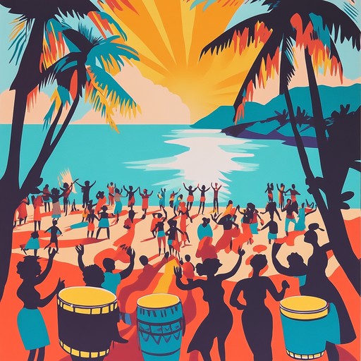 A lively and upbeat instrumental track that blends the vibrant sounds of tropical percussion, steel drums, and rhythmic guitar strums to evoke the feeling of a festive island celebration under the sun.