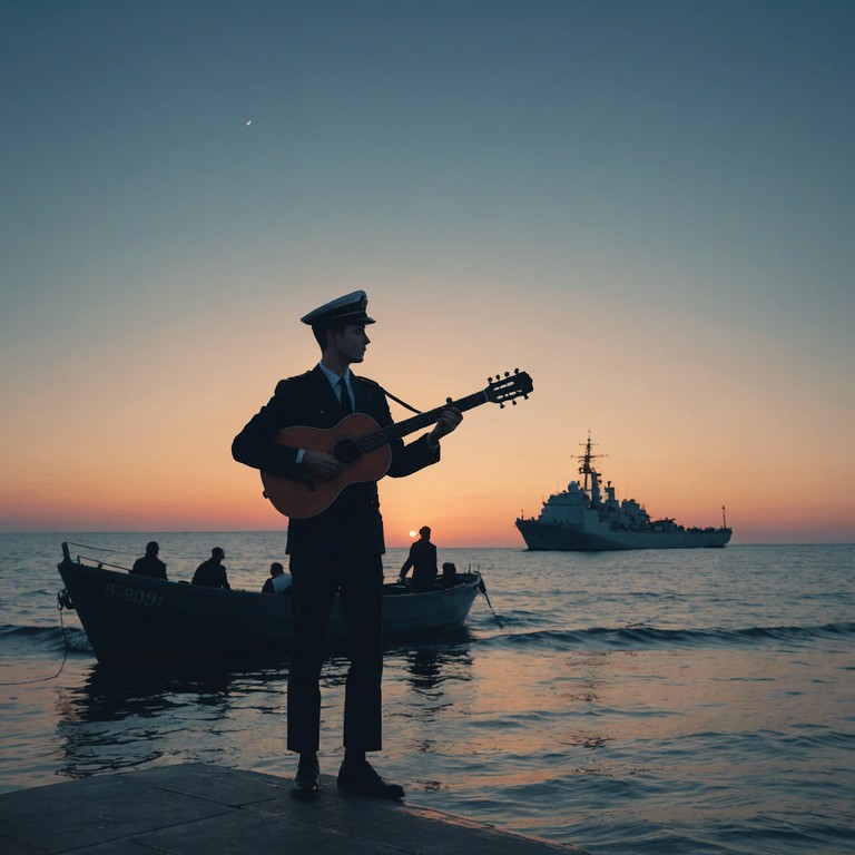 In the heart of the north sea, amidst whispering winds and the vast cold horizon, a lonely russian navy ship cuts through icy waters. The song captures the solitude of sailors, surrounded by nothing but the sea, with each string pluck on the balalaika echoing their longing and the orchestral background embodying the vast, majestic ocean