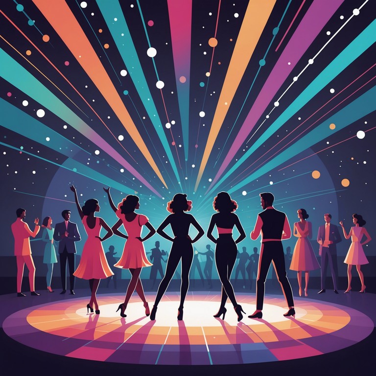 A soundtrack perfect for a glamorous party that lasts all night, featuring scintillating electric guitar melodies and a lively beat that invites dancing and laughter. It's a homage to the extravagant and playful side of glam rock, designed to uplift and energize any listener.