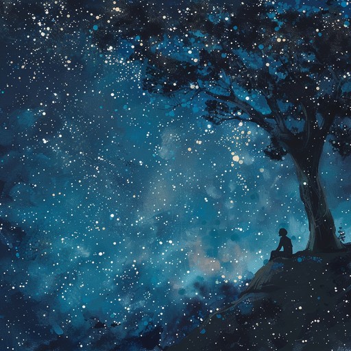 Imagine a peaceful night under a starlit sky, where soft, soothing melodies float through the air, conjuring feelings of tranquility and introspection. The music gently builds with a soulful depth, creating an emotional journey that feels both nostalgic and comforting. The foundation is a delicate acoustic guitar that progresses with subtle complexities, inviting the listener to a quiet, reflective space away from the chaos of daily life.