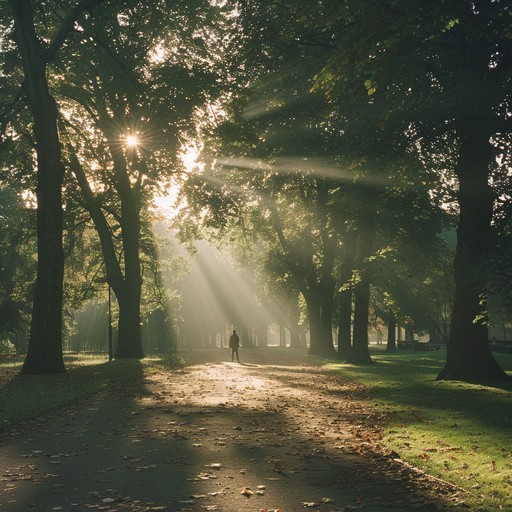 **a mellow guitar tune capturing the serene beauty of a sunny morning walk, evoking a sense of peaceful joy and new beginnings. The music flows effortlessly like a gentle breeze, perfectly encapsulating the warmth of the sun and the calmness of the early hours.**