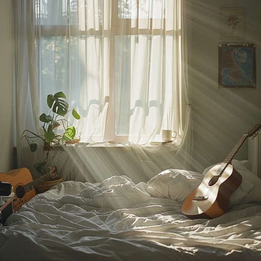 This instrumental piece brings to life the feeling of a bright morning with its catchy and positive melodies. Acoustic guitar strumming combined with synth layers and subtle percussion create a lively and uplifting bedroom pop track. Ideal for starting your day with a smile.