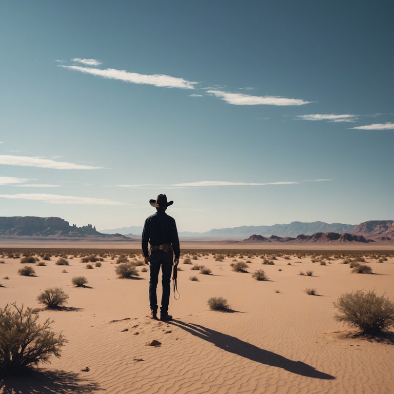 Imagine a vast desert landscape where the traditional sounds of the old west meet psychedelic twists. Harmonicas blend with echoing electric guitars, creating a soundscape that's both familiar and startlingly strange. The track feels like a slow ride through a sun baked, hallucinatory desert, with distortions that make you question what’s real and what's a mirage.