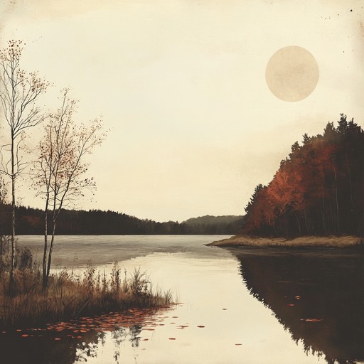 Drawing from the melancholic charm of a tranquil autumn twilight, the composition enriches the senses, evoking a picturesque scene of falling leaves and waning light, perfectly suited for introspection and peaceful evenings.