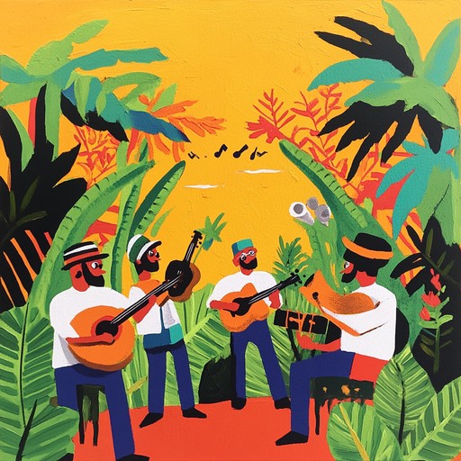 A vibrant instrumental cumbia track that blends traditional rhythms with modern energy, creating an ecstatic dance atmosphere inspired by tropical carnivals.