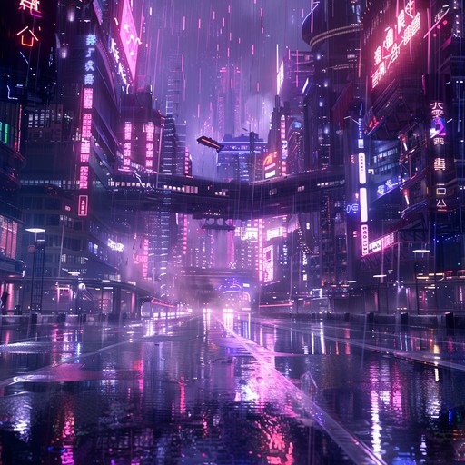 Envision a solitary stroll through a cyberpunk metropolis, where soft lofi beats intertwine with shimmering synths. This song encapsulates the serene yet bustling ambiance of a cityscape, perfect for introspective, futuristic relaxation.