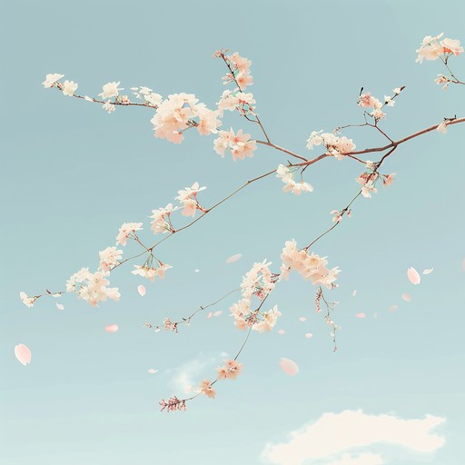 A soothing and delicate instrumental j pop track that captures the essence of a tranquil summer day. The soft melodies and intricate arrangements evoke the image of cherry blossoms gently swaying in a warm breeze, creating a peaceful and heartwarming atmosphere.