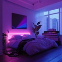 a seductive dance in neon lit bedroom ambiance.