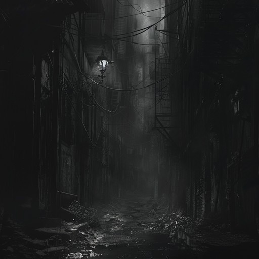 This dark and ominous trap beat features deep, rumbling 808 basslines, eerie piano melodies, and haunting synth pads. The track builds tension with layered percussion, distorted sound effects, and occasional vinyl record scratches, creating a sense of impending danger lurking in the shadows of a gritty urban landscape.