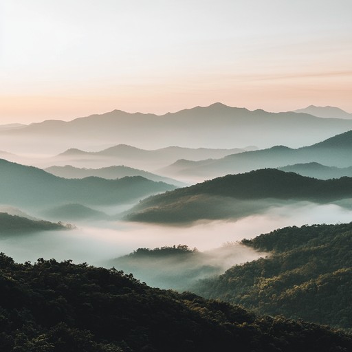 An expansive journey of serene and majestic mountainous landscapes, translated into a calming yet awe inspiring auditory experience capturing the essence of remote natural beauty. The soothing tones of the erhu meld with subtle ambient textures to recreate the atmosphere of high altitudes and open air, inspiring peace and introspectiveness.