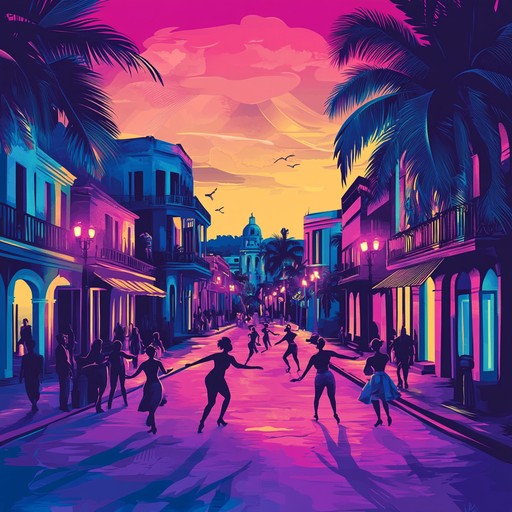 A captivating instrumental combining traditional rumba percussion with futuristic synthesizers, creating an energetic and danceable track that transports listeners to a cosmic cuban dance floor.