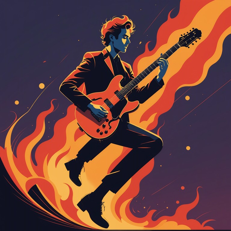 Experience a high energy mix where fiery electric guitar solos and robust funk rhythms collide in a vibrant auditory spectacle, perfect for those who love their music with both heart and heat.