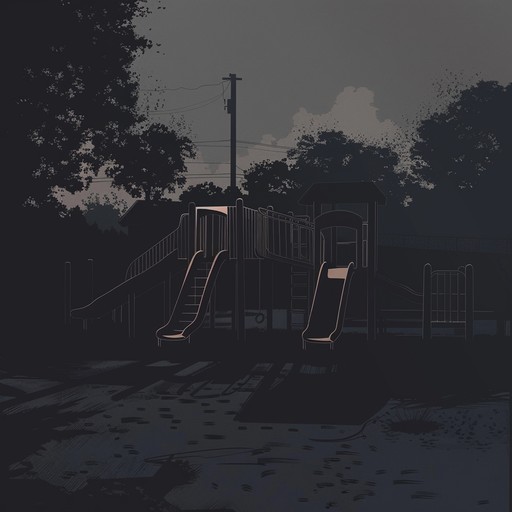 The music blends gentle children's melodies with dark, spooky overtones. Twinkling xylophones meet ominous strings and haunting whispers, creating a chilling atmosphere. Ideal for unsettling storytelling or ambient horror settings.